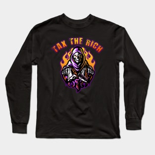 Tax The Rich Orange Purple Long Sleeve T-Shirt